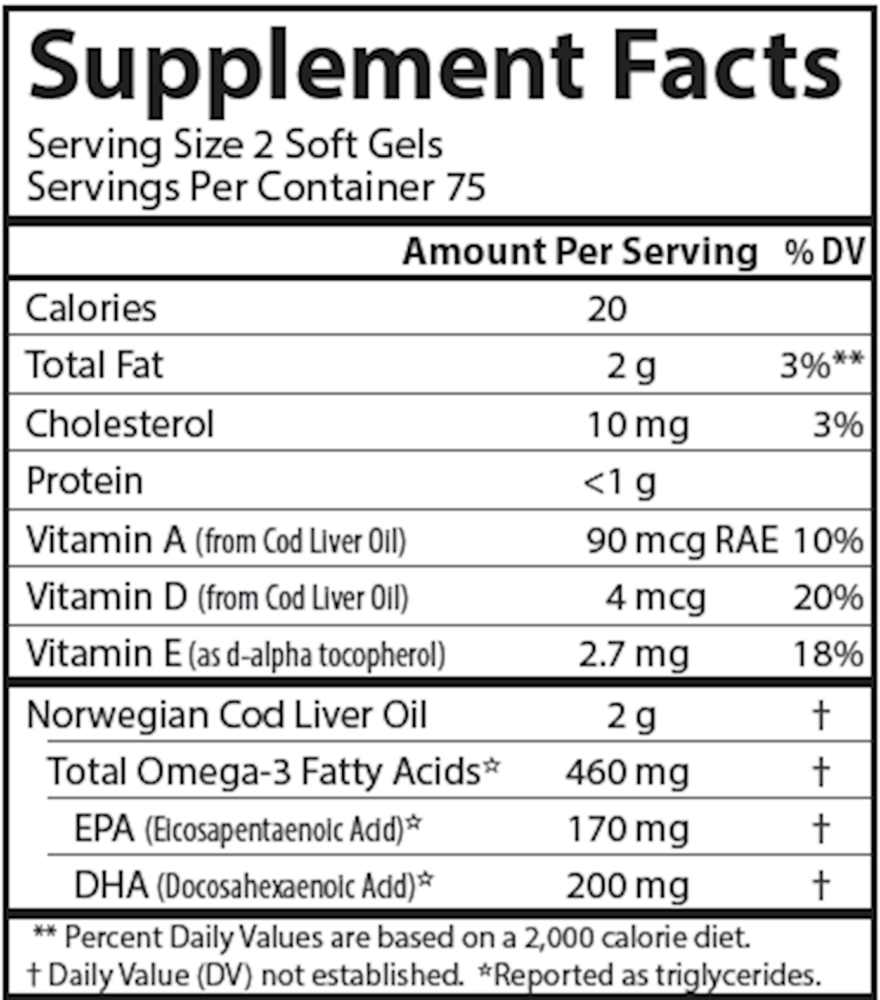 Cod Liver Oil Gems™ 460mg