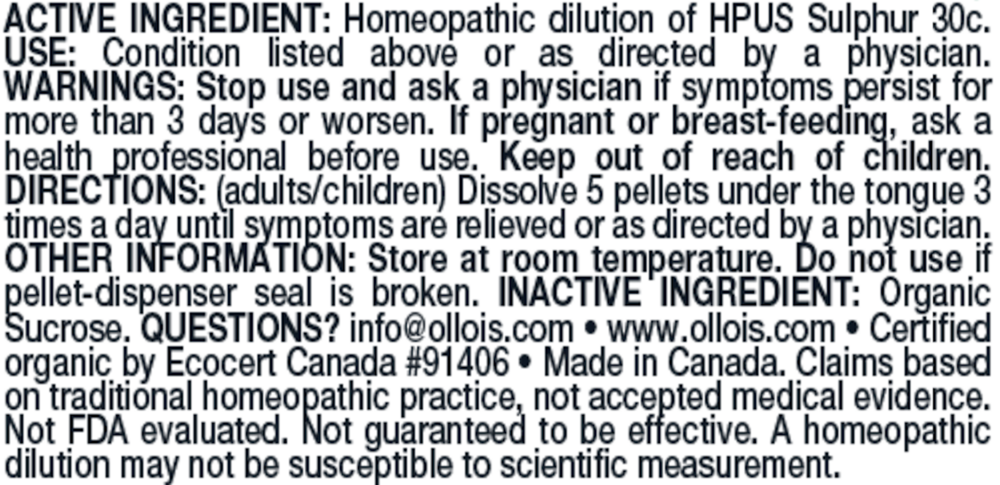 Olloïs Sulphur 30c Pellets, 80ct - Organ