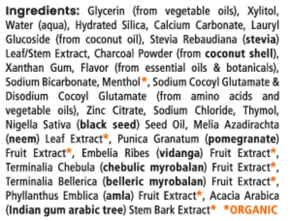 Whitening Antiplaque Charcoal + Black Seed Oil Toothpaste