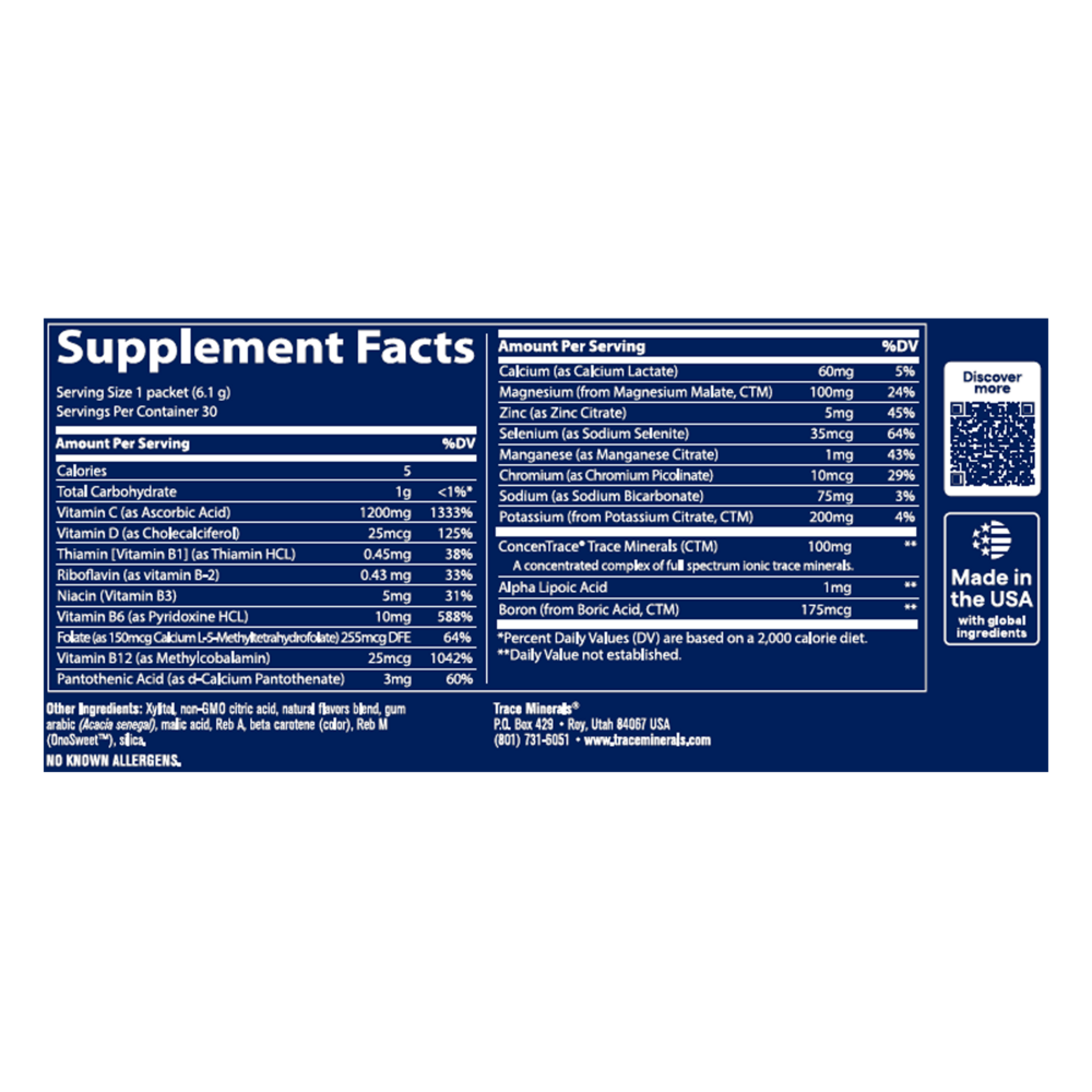 Electrolyte Stamina Power Pak Sugar Free Non-GMO Orange Mango