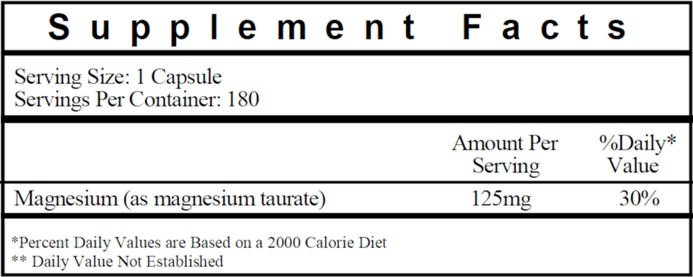 Magnesium Taurate 125mg
