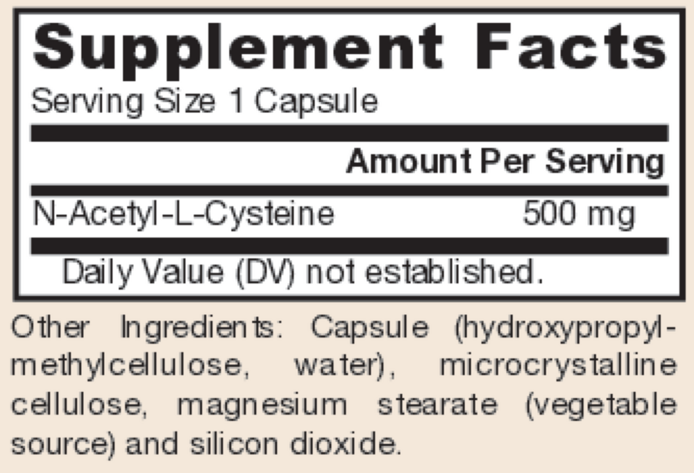 N-A-C (N-Acetyl-L-Cysteine) 500mg
