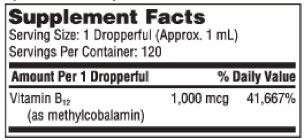 B12 Liquid (1mg) (methylcobalamin)