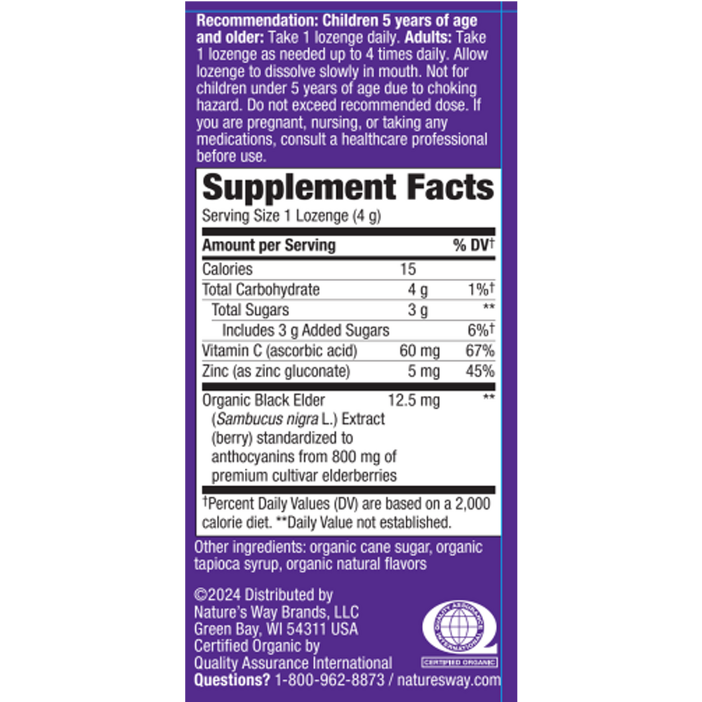 Sambucus Zinc Elderberry Lozenges