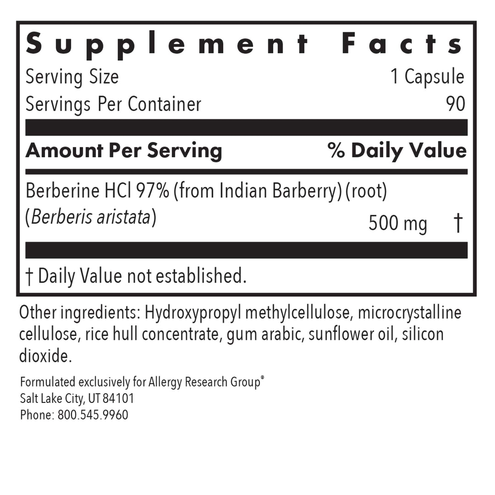 Berberine (Berberine HCl) 500 mg