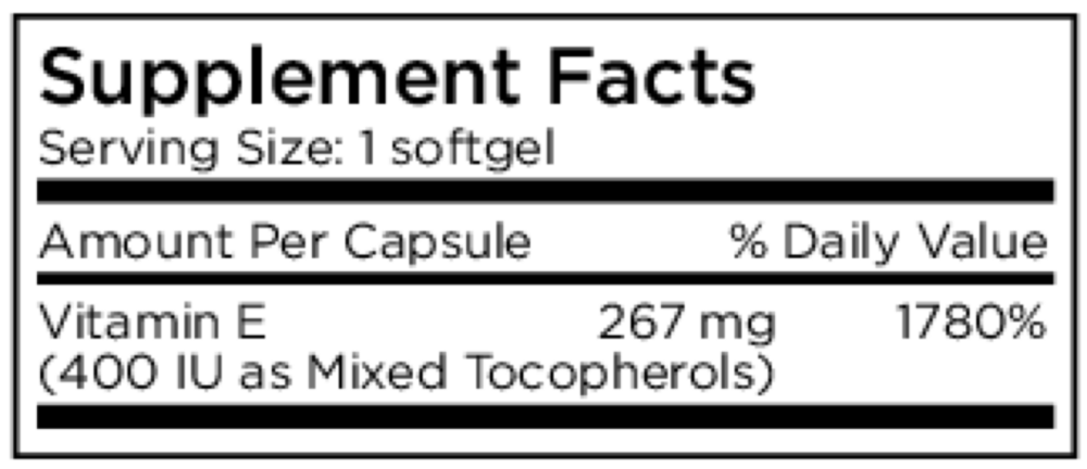 Vitamin E Mixed Tocopherols 400 IU