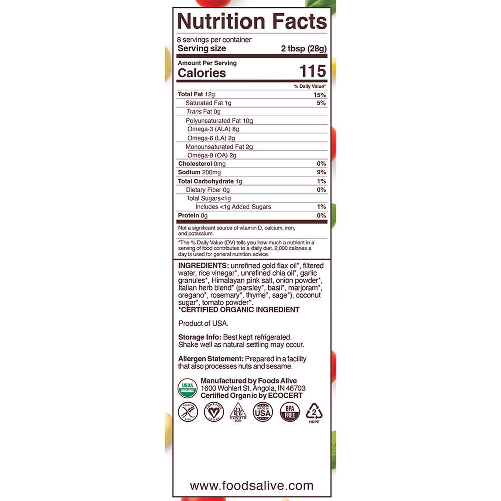 Zesty Italian Salad Dressing Organic