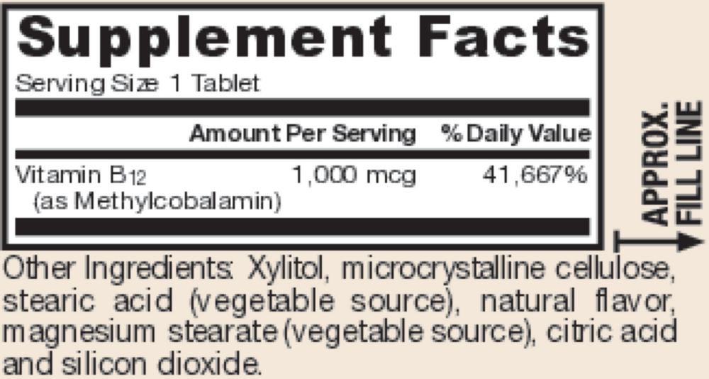 Methyl B-12 1000mcg Lemon