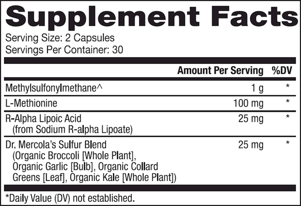 MSM with Organic Sulfer Complex