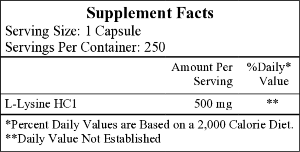 L-Lysine 500mg