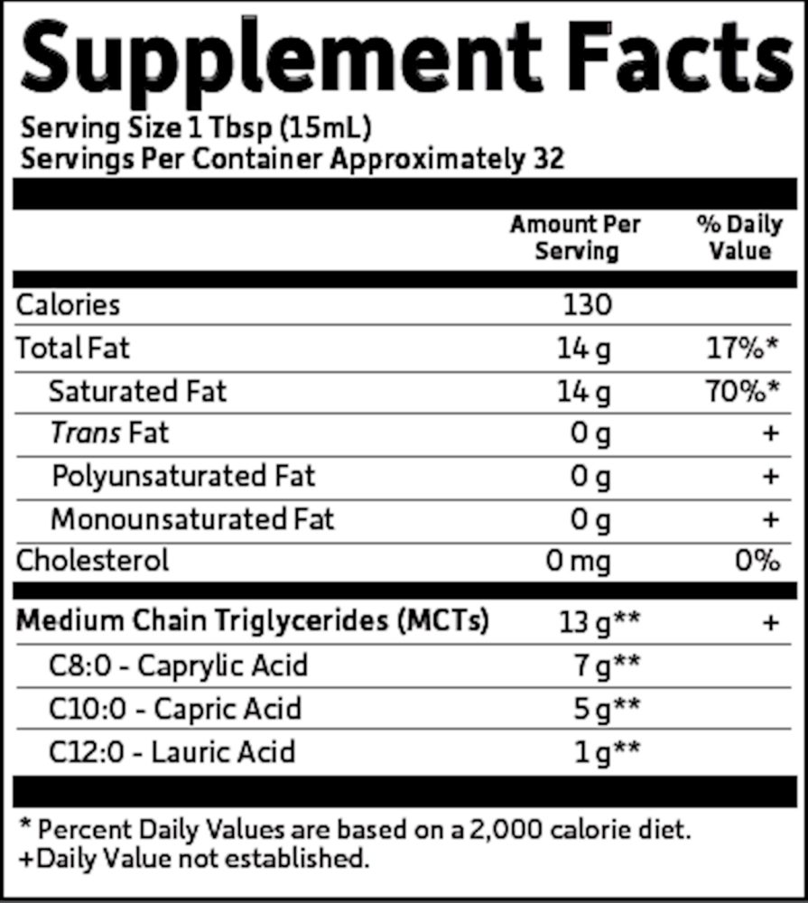 Dr. Formulated Brain Health 100% Organic Coconut MCT Oil