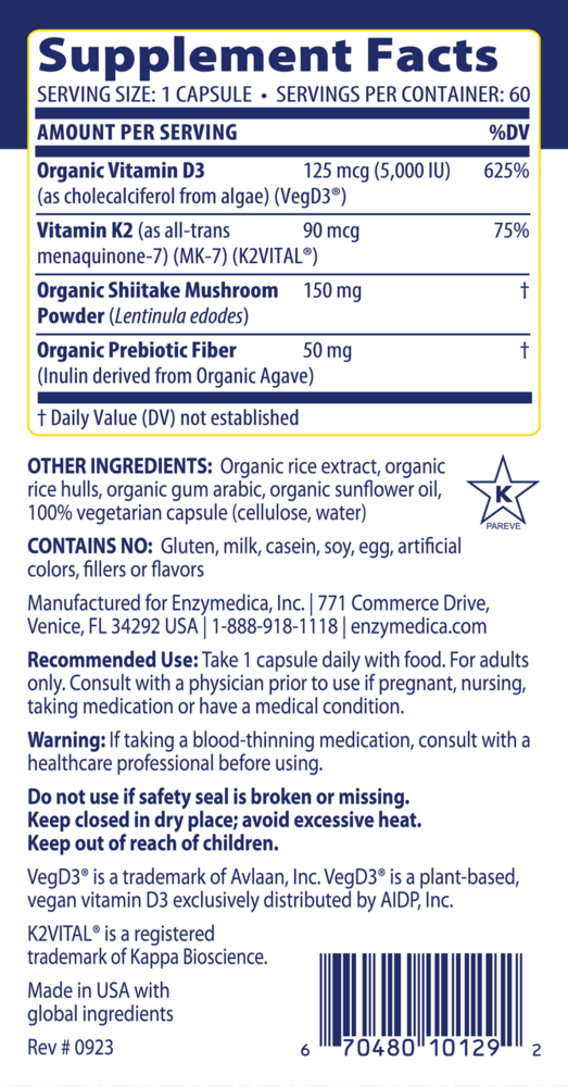 Organic Vitamin D3+K2
