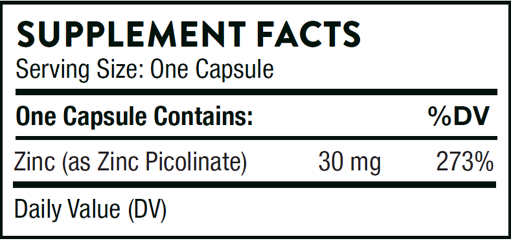 Zinc Picolinate 30mg - NSF Certified for Sport