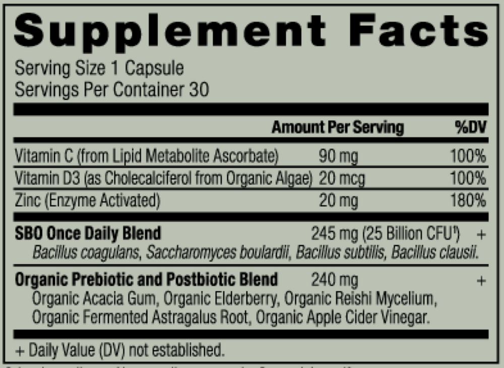 SBO Probiotics Immune Once Daily