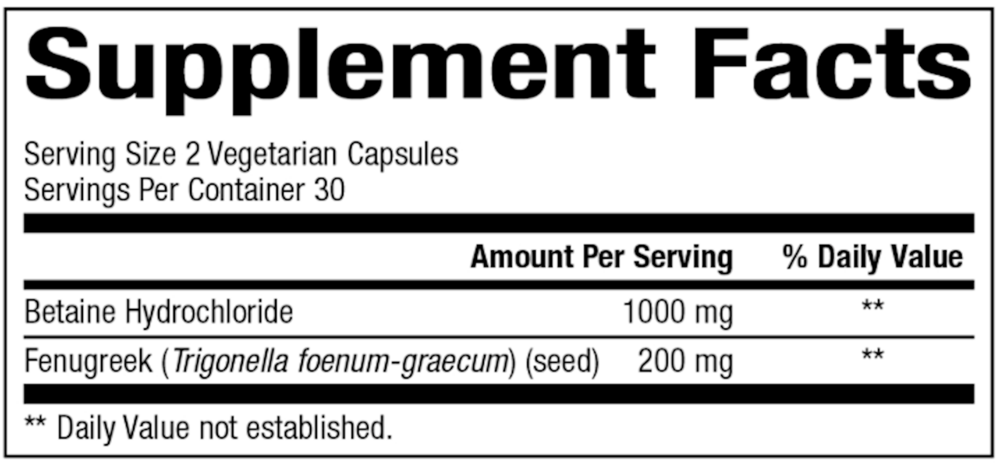 Betaine HCI w/ Fenugreek