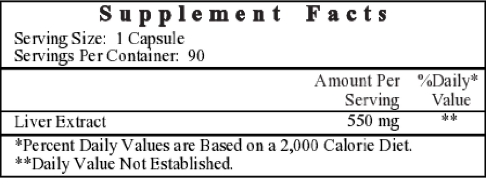 Liver Extract (Lyophilized 550mg)