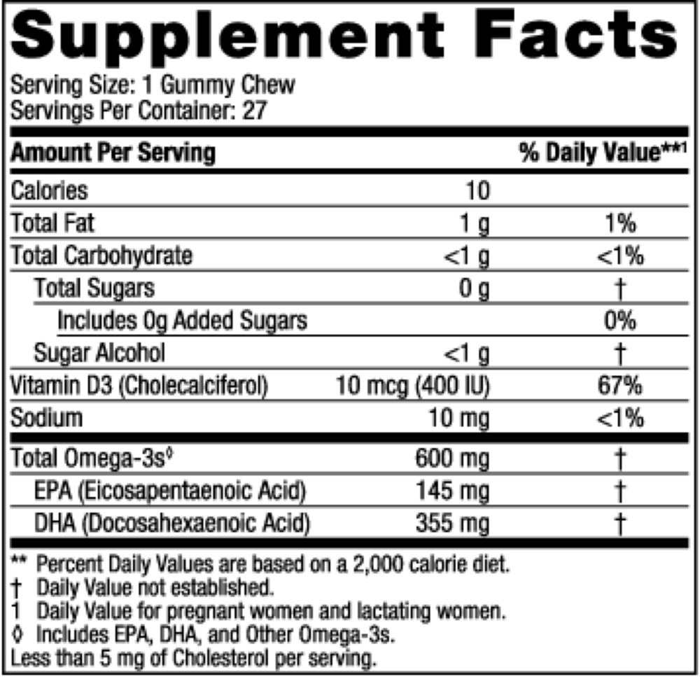 Zero Sugar Prenatal DHA Gummy Chews