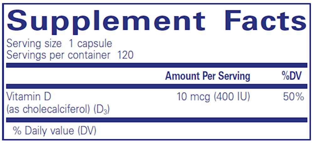 Vitamin D3  10mcg (400IU)