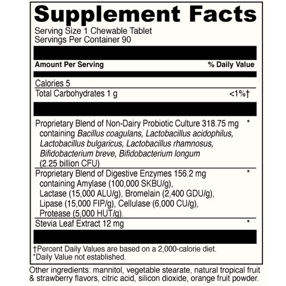 Mega Probiotic-ND with Digestive Enzyme Chewable