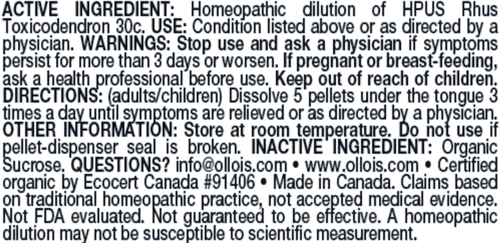 Olloïs Rhus Toxicodendron 30c Pellets, 8