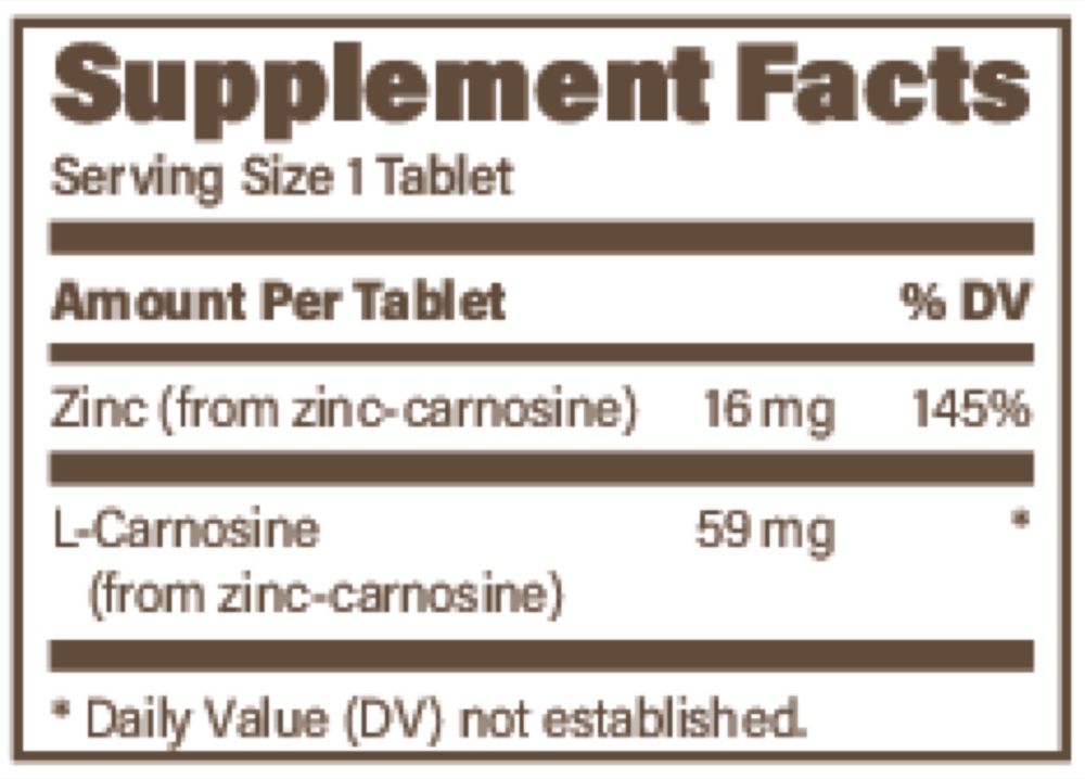 Chewable PepZinGI® Zinc-Carnosine 75mg