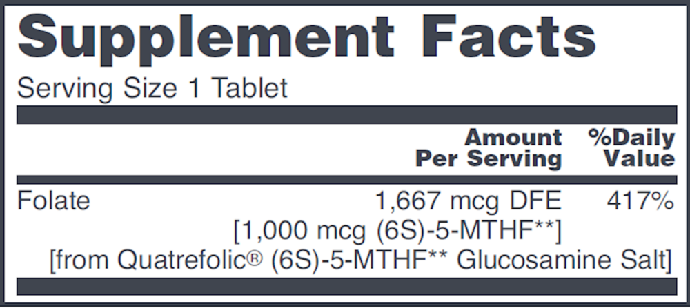 5-Methyl Folate 1,000mcg
