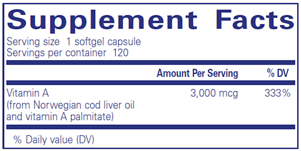 Vitamin A 3,000mcg (10,000IU)