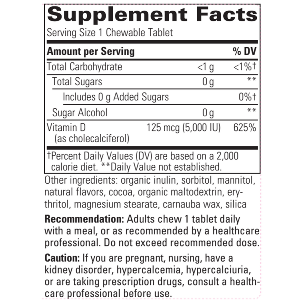 Vitamin D3 5000IU Chewable/Chocolate