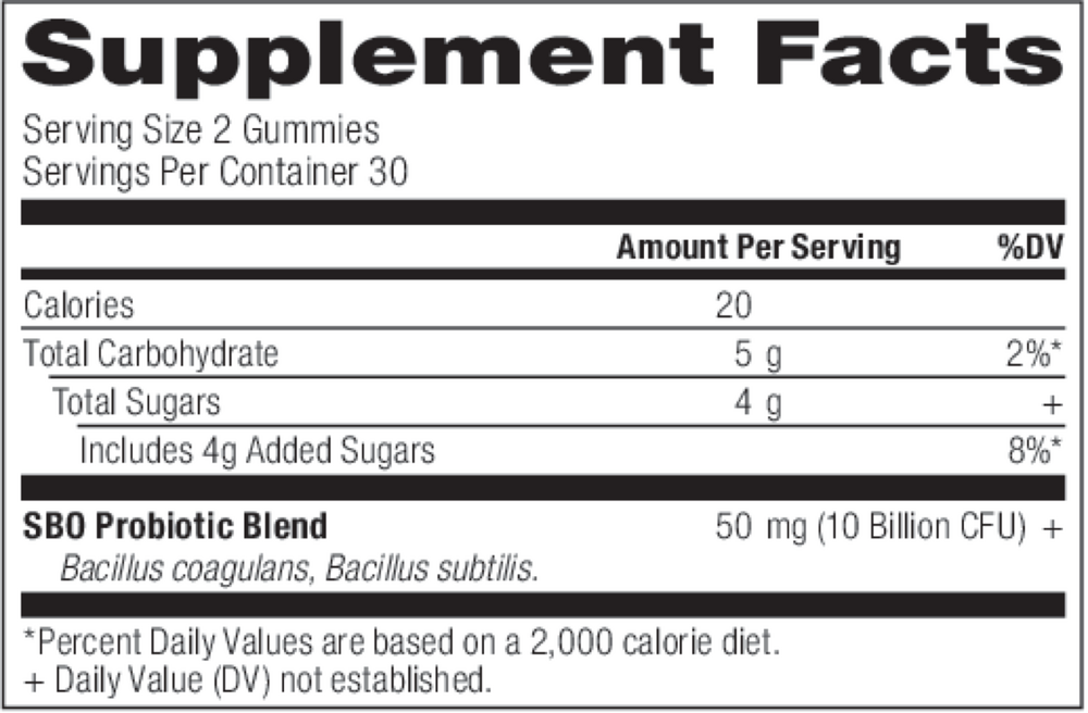 SBO Probiotic Gummies, Berry