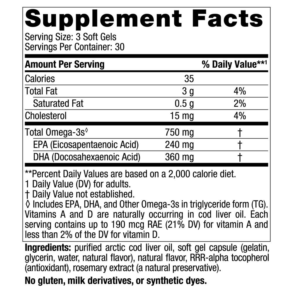 Arctic Cod Liver Oil, Lemon