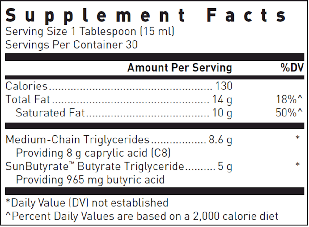 MCT/Butyrate Liquid with SunButyrate™