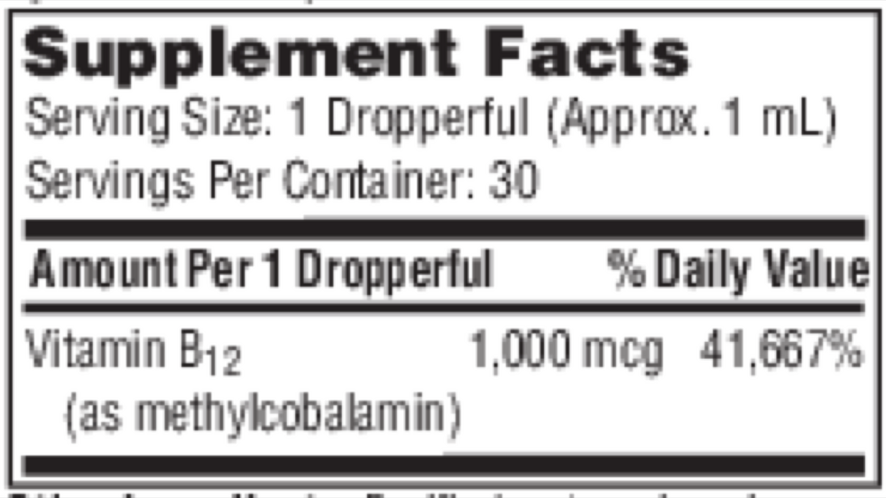 B12 Liquid (1mg) (methylcobalamin)